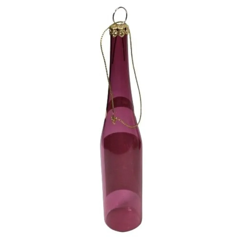 Old World Red Wine Bottle 1922 Bordeaux Glass Christmas Holiday Ornament SCF 6